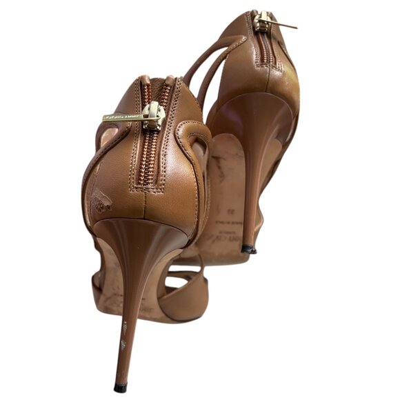 Jimmy Choo Brown Leather Sandals - Picture 3 of 4